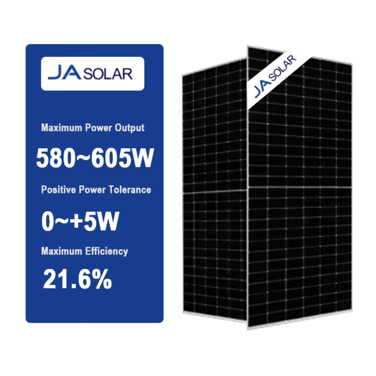 JAM78S30 MR 580-605W JA Solar Panel 580 585 590 595 600 605 Watt JA Deep Blue 3.0 Mono Module Half Cell Panel